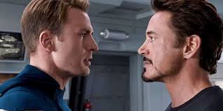 Civil war hits theaters may 6. Robert Downey Jr Chris Evans Kiss