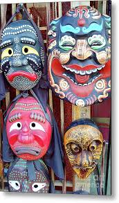 Traditional korean masks Metal Print by Delphimages Photo Creations