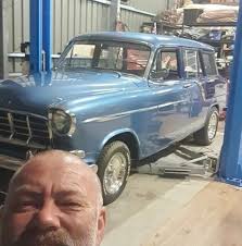 Rod shop gearbox cross members for HJ Ute with Supra 5-speed and extractors