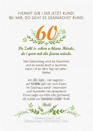Heute steigt 'ne tolle fete, zum 60. 60 Geburtstag Geburtstag
