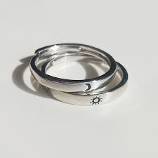 See more ideas about wedding rings, matching rings, rings. 2pcs Sun And Moon Lover Couple Rings Set Promise Wedding Bands For Him And Her Shopee Philippines
