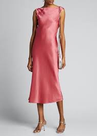 Jason Wu Collection Crepe Back Satin Boat Neck Cocktail Dress In 2020 Crewneck Dress Satin Slip Dress Midi Dress With Sleeves