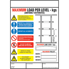 Weight Load Notices For Shelving Racking Mezzanines