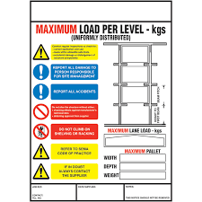 weight load notices for shelving racking mezzanines