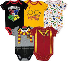 Warner Bros Harry Potter Baby Boys 5 Pack Bodysuits Hogwarts Gryffindor 12 Months Walmart Com