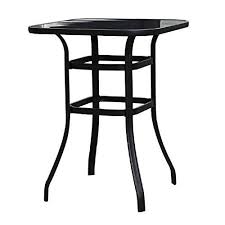 Our commercial outdoor dining tables have been featured at hotels, hoa communities, public swimming pools, and cruise ships all over the world! Lokatseahome Lokatse Home Outdoor Bistro Bar Height Table Metal Frame Square Tempered Furniture Glass Top All Weather For Patio