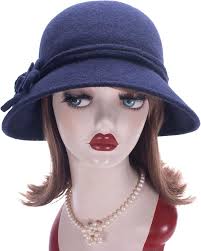 Lawliet Mujer Retro Plegable Suave Tejido Lana Cloche Sombrero Cubo Flor  A466, azul marino: Amazon.es: Moda