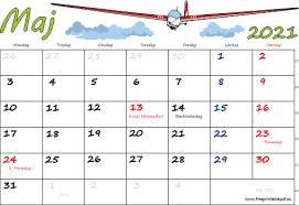 Kristi himmelfartsdag er dagen, hvor himlen åbnede sig. Kalender Maj 2021 Printervenlig Gratis Printable Pdf