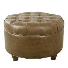Moroccan leather ottoman is wonderful leather ottomans that are used for seating. Brown Tufted Faux Leather Round Storage Ottoman Kirklands