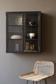 Square Metal Glass Pane Wall Cabinet Wall Cabinet Small Display Cabinet Kitchen Wall Storage
