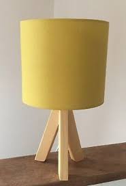 Mustard Yellow Tripod Table Lamp Bedside Wooden Wood Light Lampshade Electric Ebay In 2020 Tripod Table Lamp Table Lamp Lamp