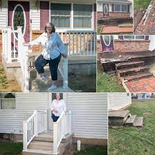 When a group of firefighters saw an elderly woman in a wheelchair  struggling to get to her front door, they spent their weekend building her  a new walkway. According to a post