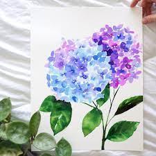 Hydrangea Watercolor Kit Watercolor Flowers Tutorial Hydrangea Painting Watercolor Kit