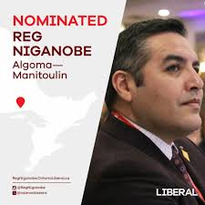 Reg Niganobe is the Grand Council Chief of the Anishinabek Nation and Chief  of the Mississauga First Nation. We're excited to announce that Reg has  been officially nominated as your Ontario Liberal