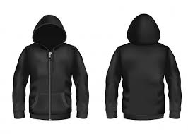 Download Realistic Black Hoodie With Zipper With Long Sleeves And Pockets Casual Unisex Model For Free In 2020 Hoodie Vector Hoodie Template Black Hoodie