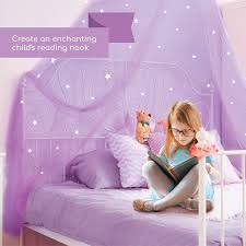 Buy Bed Canopy With Glow In The Dark Stars For Girls Kids And Babies Net Use To Cover The Baby Crib Kid Bed Girls Bed Or Full Size Bed Fire Retardant Fabric
