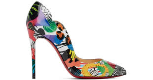 Christian Louboutin Leather Multicolor Hot Chick 100 Heel Lyst