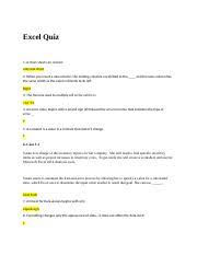 Excel Quiz Docx Excel Quiz 1 A Chart Sheet Can Contain