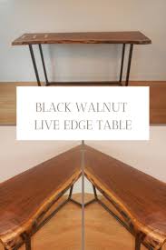Black Walnut Table Live Edge Console Table Entryway Table Long Sofa Table Live Edge Console Table Living Table