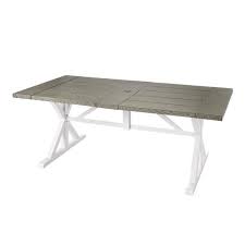 Hampton Bay Beacon Park Gray Rectangular Farmhouse Steel Outdoor Patio Dining Table Fts61192g The Hom In 2020 Patio Dining Table Outdoor Farmhouse Table Patio Dining