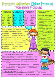 Subject Object Pronouns Possessive Adjectives Possessive Adjectives Possessive Pronoun Personal Pronouns