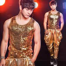 Jazz dance costumes the clothes worn by a dancer while performing in front of audience refers to a dance costume. Jazz Dance Costumes Gold Sequin Vest Pants Round Neck Suit Nightclub Bar Pole Dancing Clothing Male Singer Dancer Costumes Dt781 Aliexpress