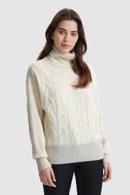 Women S Cashmere Turtleneck Sweater Beige Woolrich
