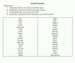 Insult O Nator Funny Insults Insult Generator Insulting