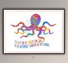 Octopus 39 S Garden Beatles Song Lyric Ringo Starr Watercolor Printing For Chidren 39 S Room Wall Decor Beatles Song Lyrics Beatles Wall Art Lyric Poster