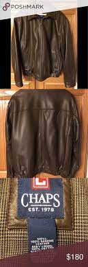 Chaps Brown Leather Jacket Medium This Brown Leather Chaps Men S Jacket Is Immaculate Super Soft Brown Leather Jacket Leather Jacket Pullover Sweatshirt Men