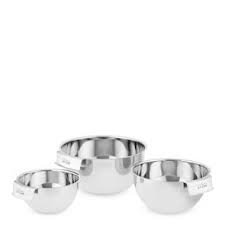 All Clad 3 Piece Stainless Steel Strainer Set Williams Sonoma In 2020 Mixing Bowls Set Stainless Steel Mixing Bowls Ceramic Mixing Bowls