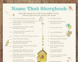 Virtual Storybook Baby Shower Game Name That Storybook Pink Etsy Storybook Baby Shower Baby Shower Quotes Baby Shower Book
