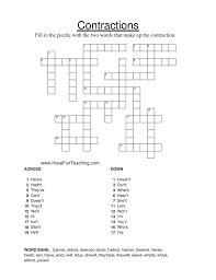 Word search puzzles can be. Contractions Crossword Puzzle Have Fun Teaching
