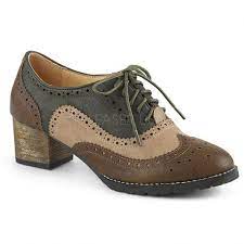 Derby Filles Multi Marron Talon Large Style Oxford