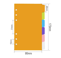 2 Sets 6-Tab Binder Dividers A6 Size 6 Ring Binders Index Dividers with 1/6  Cut Tabs Multicolor Frosted PP Loose Leaf Inserts 6 Tabs per Set