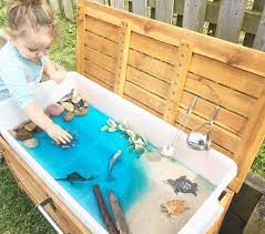 Diy Water Sensory Table Water Table Diy Sand And Water Table Outdoor Kids Play Area