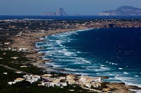 Vista Desde El Mirador De La Mola Sobre Es Calo Con Es Vedra En El Fondo Mediterranea Pitiusa Formentera