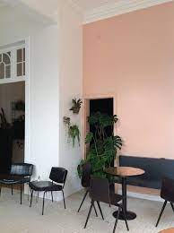 Wandfarbe Apricot Der Frische Trend Bei Der Wandgestaltung In 40 Beispielen Kupfer Einrichtung Wandfarbe Schwarz Inneneinrichtung