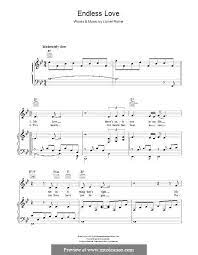 Endless Love By L Richie Music Printables Endless Love Sheet Music