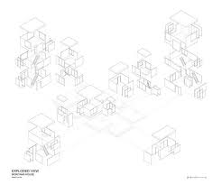 Moriyama House Exploded Axon Moriyama Axonometric Drawing Ryue Nishizawa