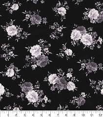 Black And White Floral Cotton Fabric Keepsake Calico Spaced Floral Cotton Fabric Joann In 2020 Cotton Fabric Floral Fabric
