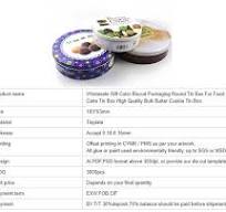 Wholesale high quality gift bulk butter cookies tin box
