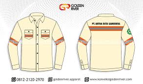 Bahan yang digunakan pada area bahu akan berbeda dengan jenis bahan yang digunakan pada bagian badan. Contoh Desain Baju Safety Artha Duta Samudera Konveksi Bandung