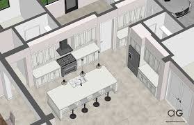 Custom Bespoke Interior Kitchen Island Cabinets Design Sketchup 3d Modeling Services C Interior Design And Technology Interior Design Renderings Service Design