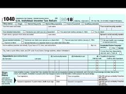 How To Fill Out The New Irs Form 1040 For 2018 With The New Tax Law Youtube