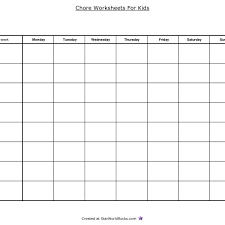 Best Photos Of Free Printable Blank Charts Blank Chore