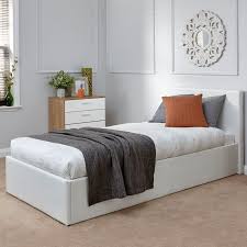 Motiongrey full queen bed … Winston End Lift Single Ottoman Bed White Faux Leather Buy Online At Qd Stores