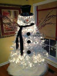 Showman Made With Christmas Tree White Christmas Tree Decorations Snowman Christmas Decorations Snowman Christmas Tree
