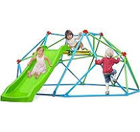 Amazon.com: Zupapa Climbing Dome with Slide, 8FT Jungle Gym Monkey Bar for  Backyard Max load 440Lbs, Outdoor Climbing frame Toys for Toddlers ...