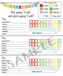 21 Day Fitness Logging System Bundle Tracking Sheet Beach
